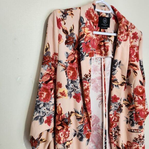 Boomboom Jeans Floral Blazer Size Large 3/4 Sleeves Open Jacket - Picture 11 of 11